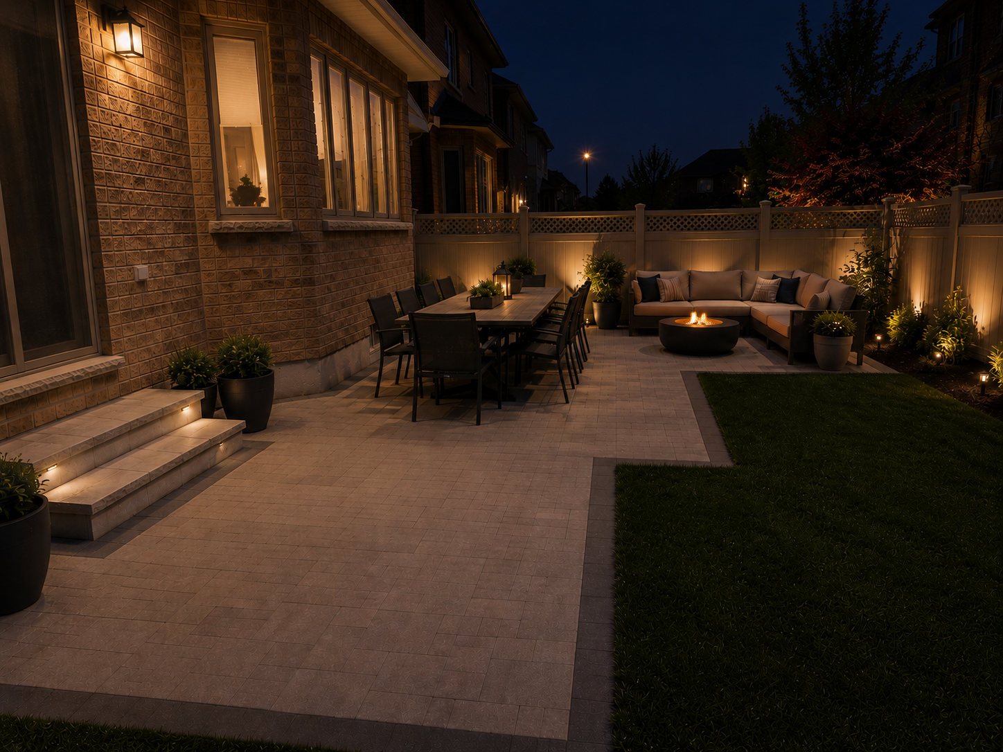Modern Interlock Backyard Patio
