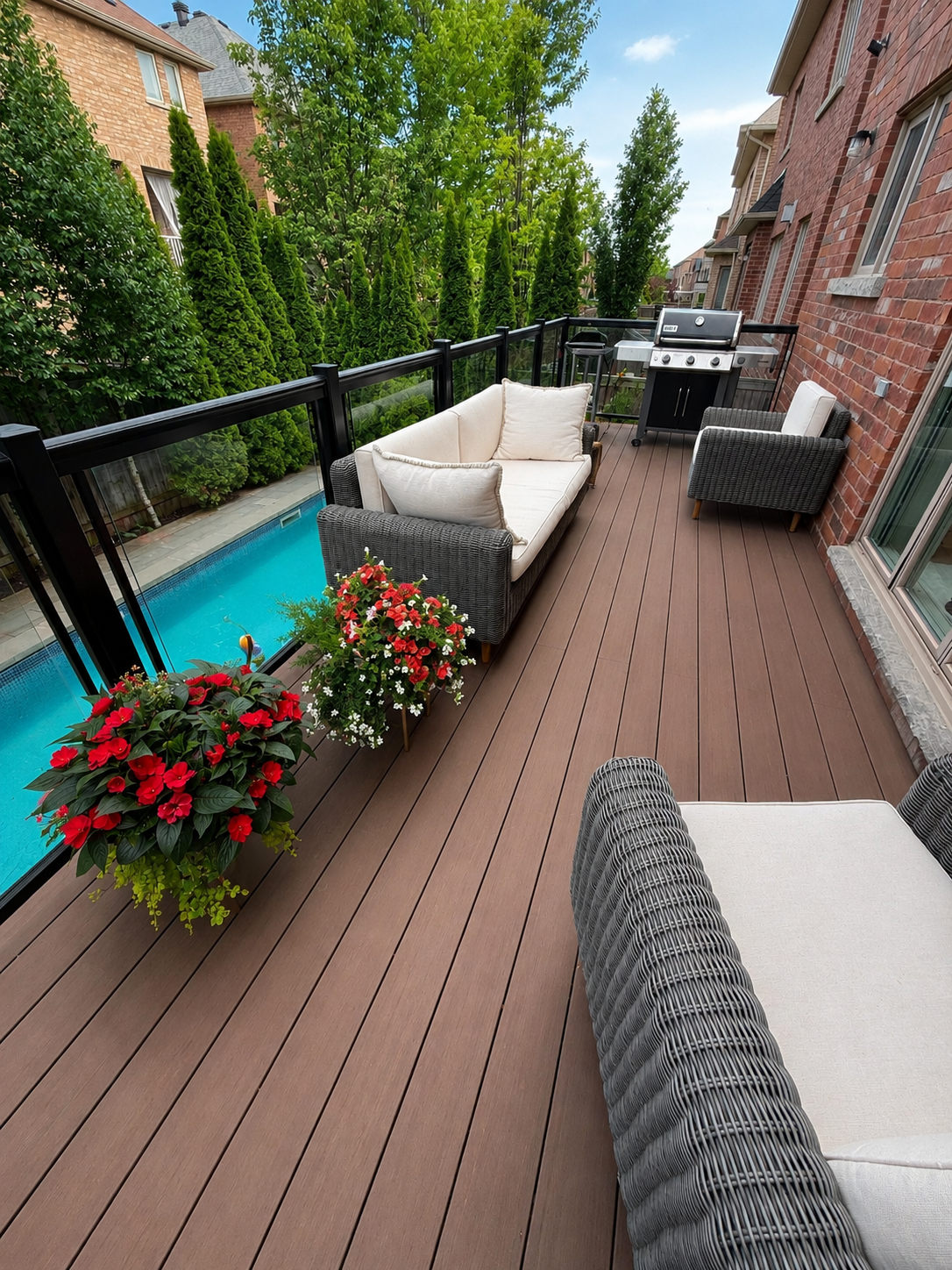PVC Deck with Glass Railings